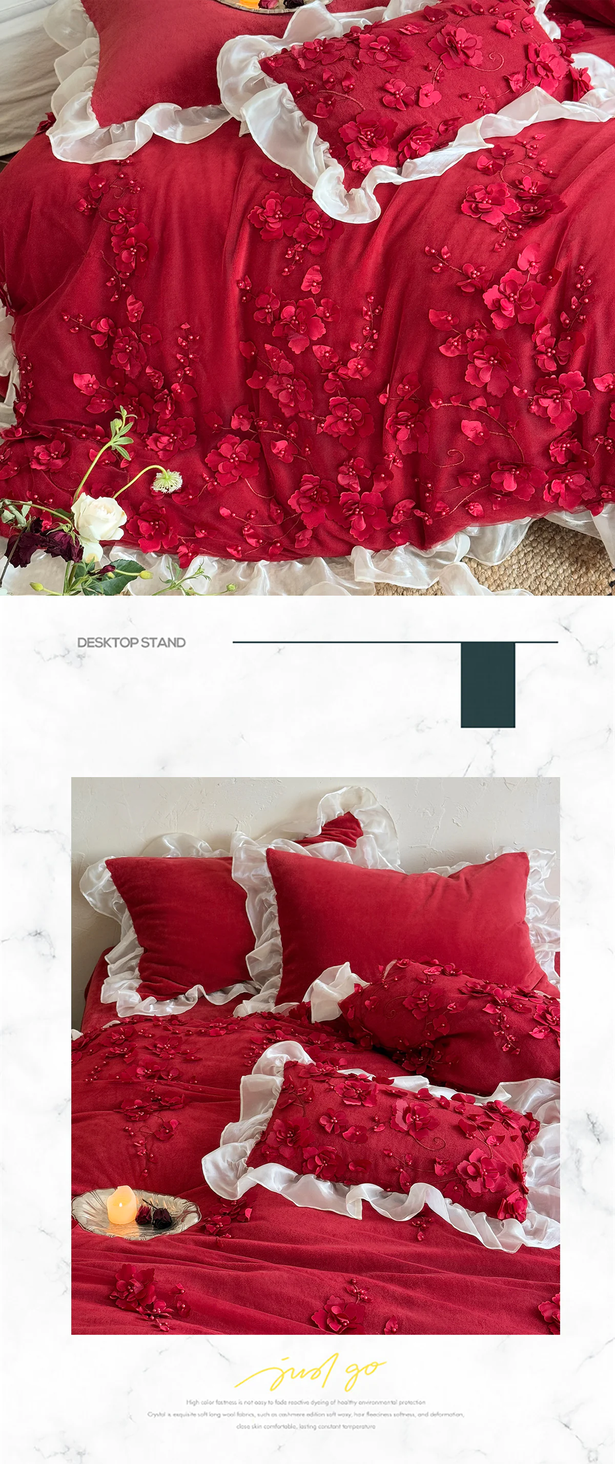 Cottage-3D-Floral-Embroidery-Ruffle-Edge-Soft-Bedding-4-Pcs-Set30