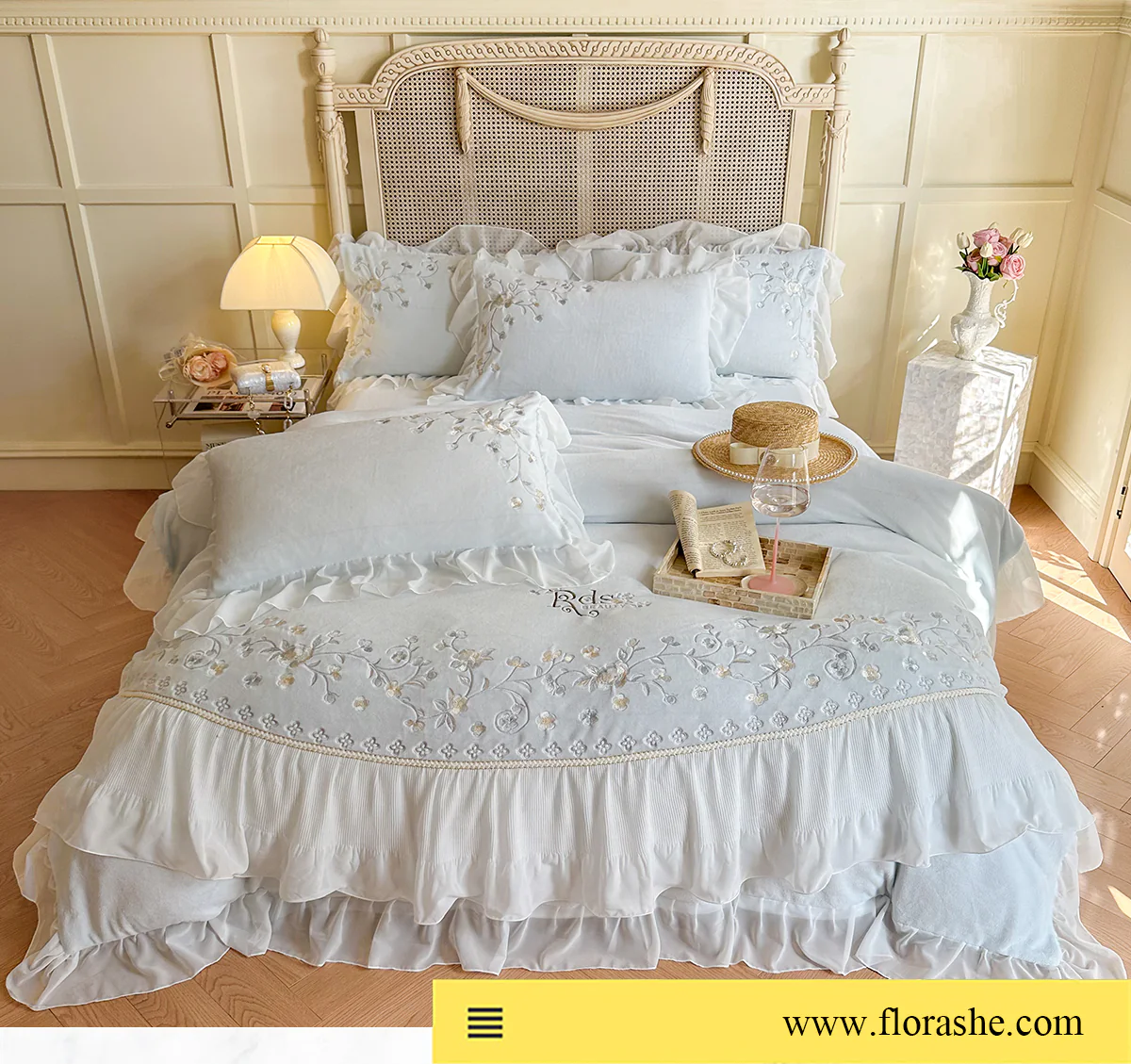 Cozy-Embroidery-Chiffon-Lace-Trim-Milk-Velvet-Warm-Bedding-Set15