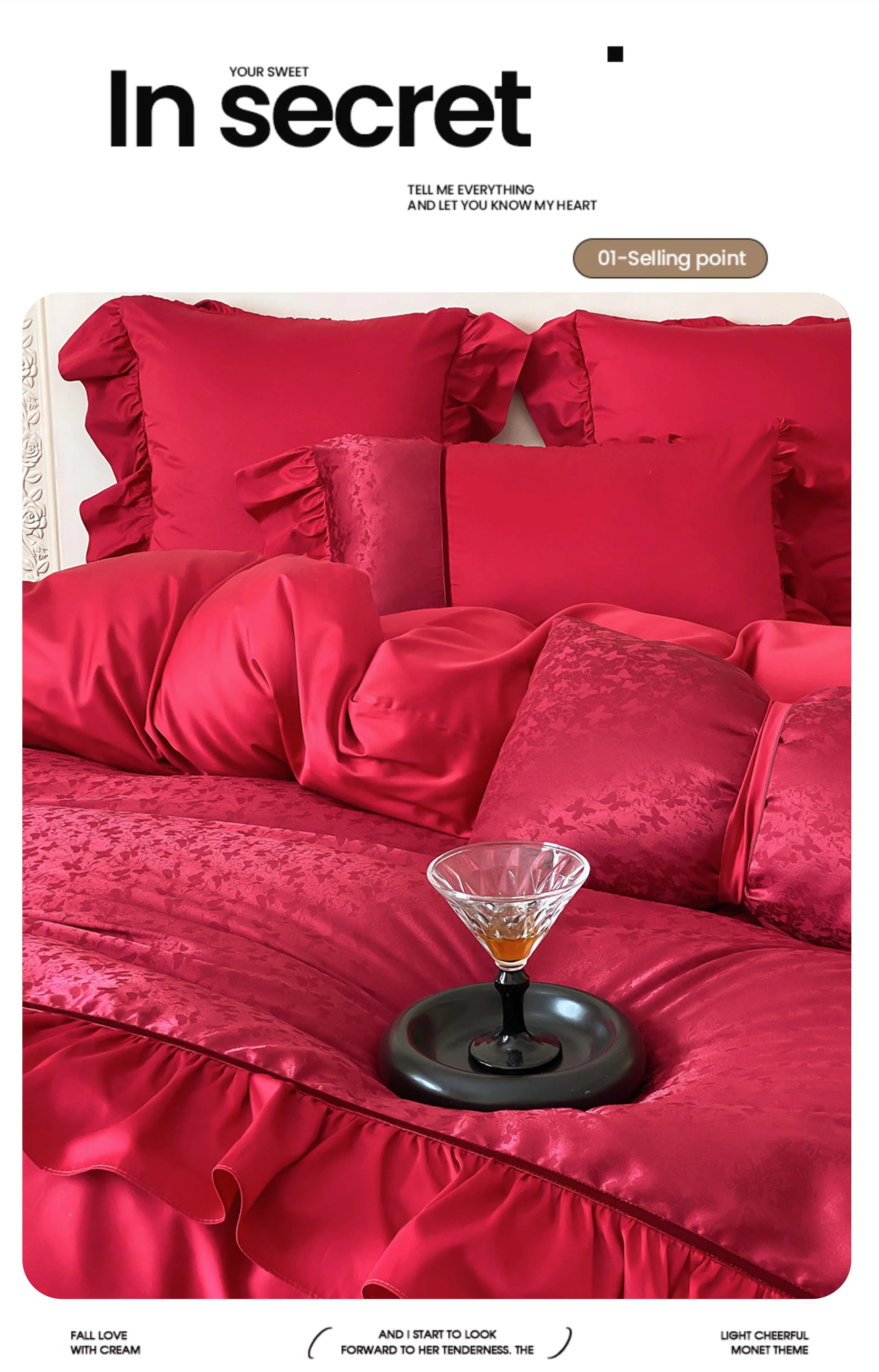 Crimson-Red-Egyptian-Cotton-Butterfly-Jacquard-Ruffle-Edge-Bedding-Set09
