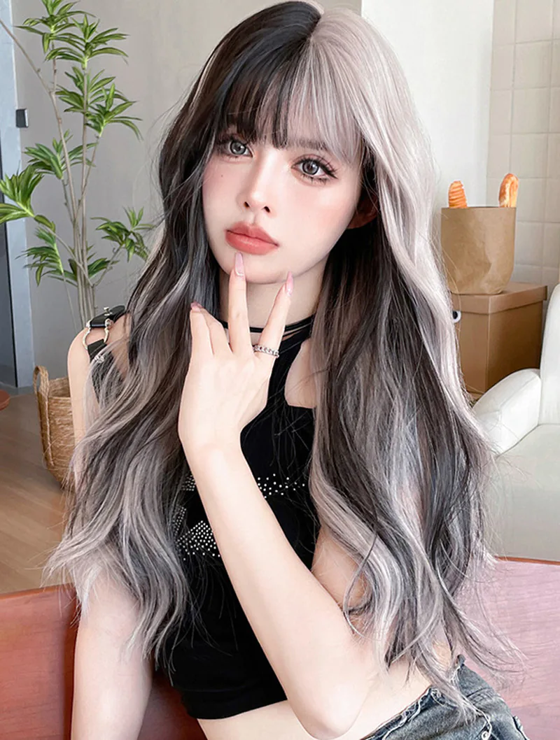 Easy to style Natural Density Silver Gray Daily Wear Comfortable Wig03