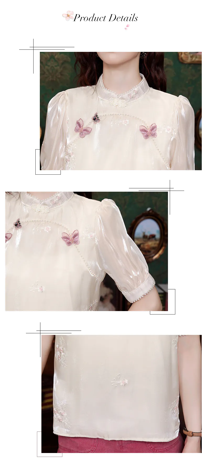 Elegant-Embroidery-Beads-Mandarin-Collar-Short-Sleeve-Lace-Shirt10