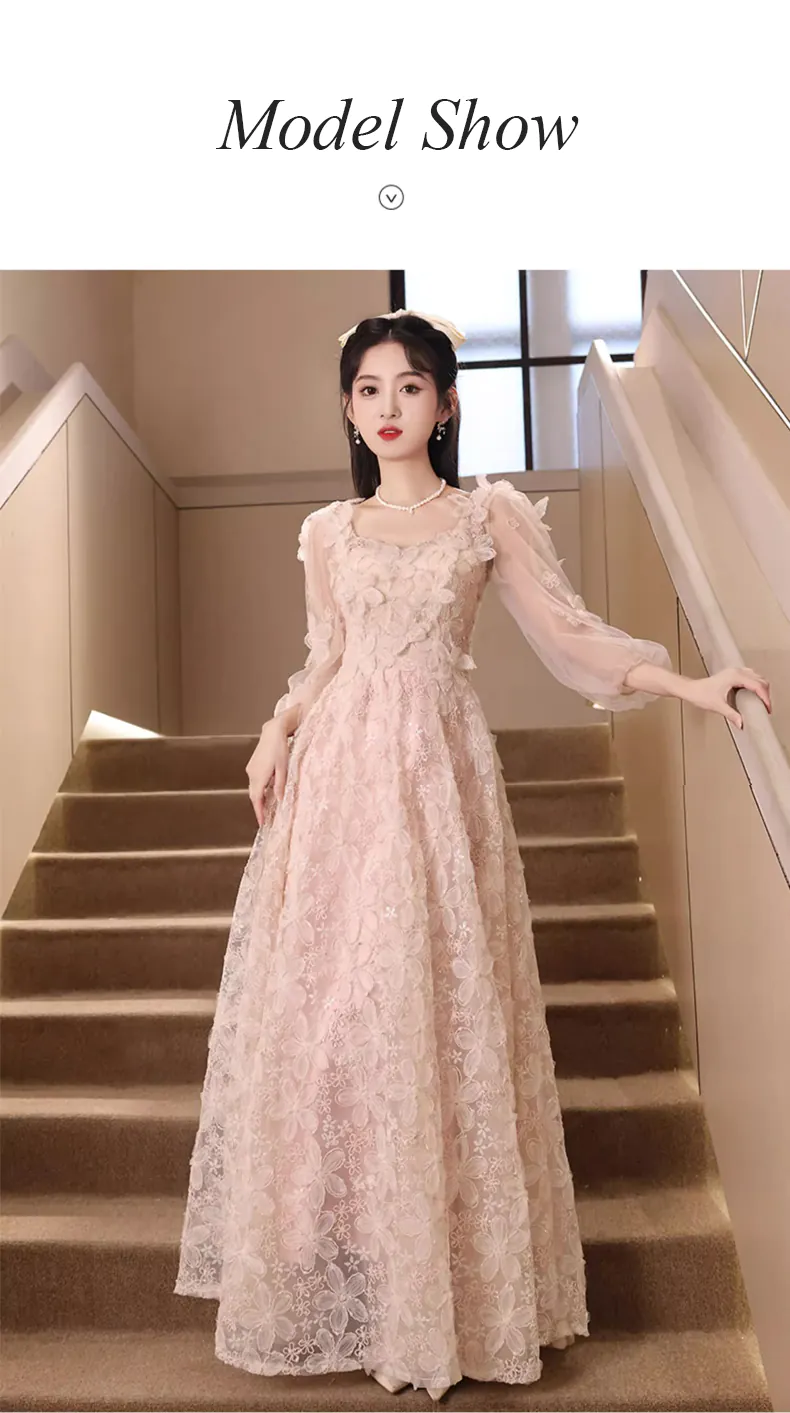 Elegant-Pink-Flower-Petal-Long-Tulle-Sleeve-Cocktail-Prom-Party-Dress08