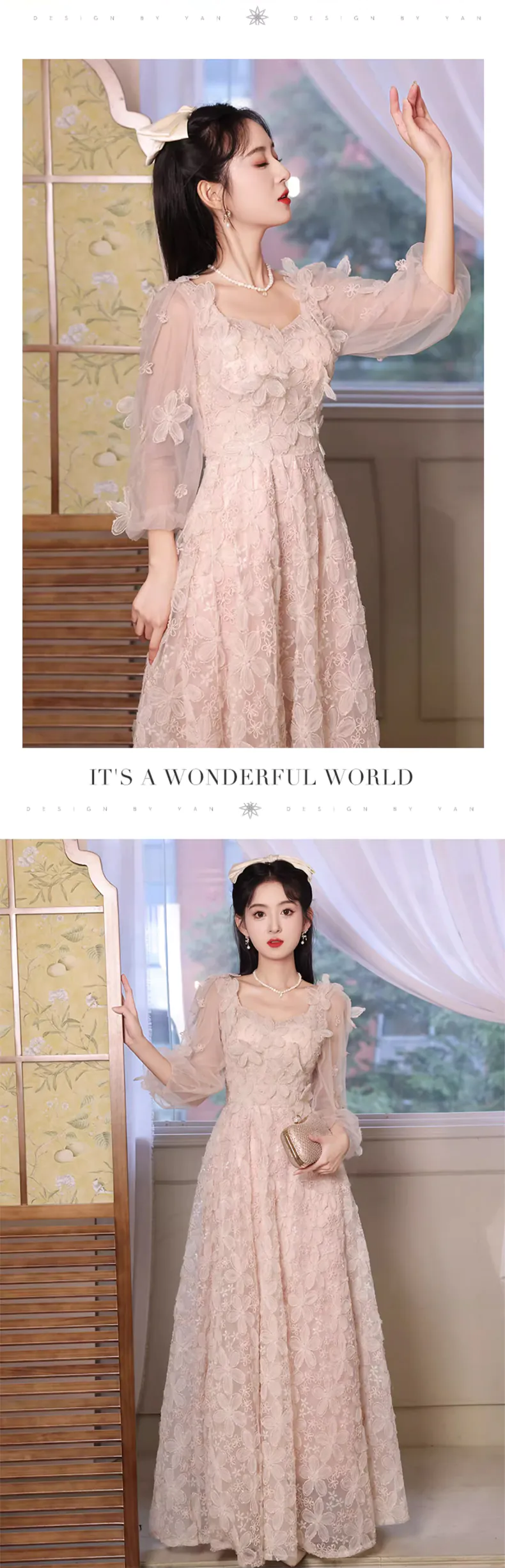 Elegant-Pink-Flower-Petal-Long-Tulle-Sleeve-Cocktail-Prom-Party-Dress09