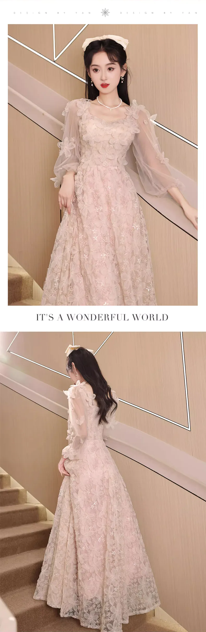 Elegant-Pink-Flower-Petal-Long-Tulle-Sleeve-Cocktail-Prom-Party-Dress12