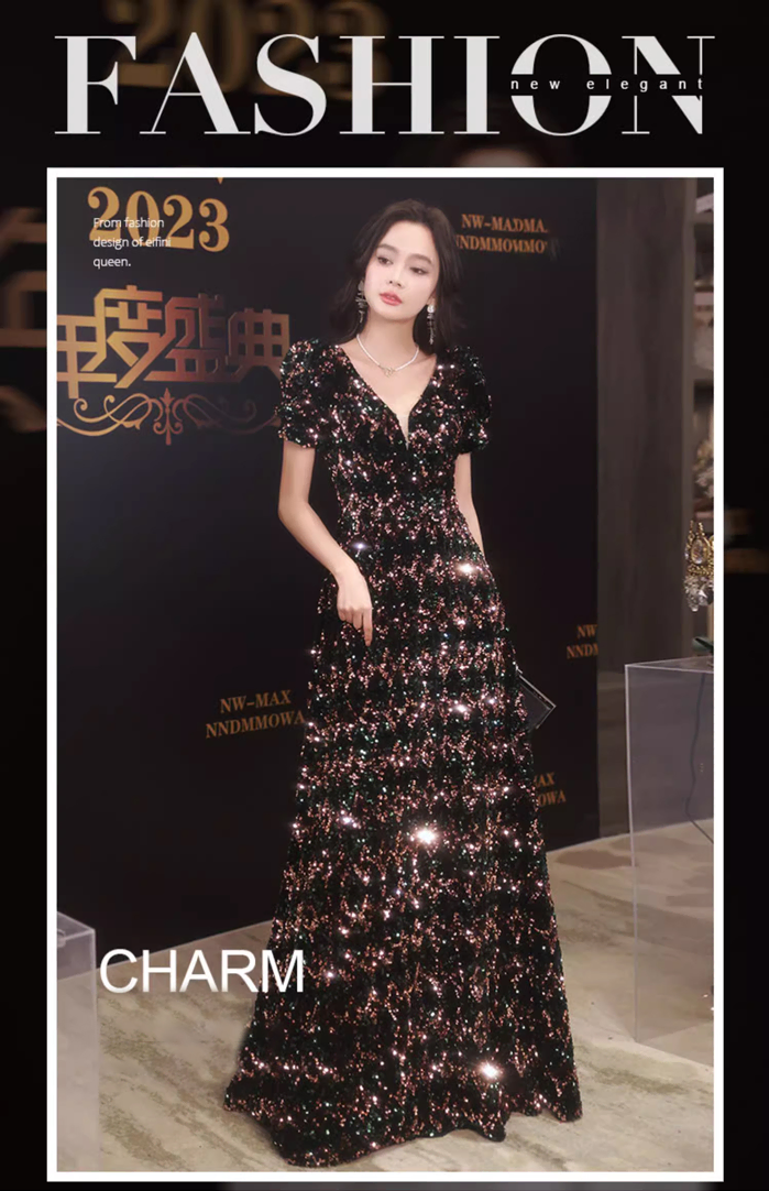 Elegant-V-Neck-Short-Sleeve-Black-Sequin-Evening-Gown-Party-Dress06