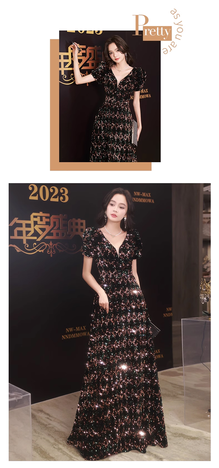 Elegant-V-Neck-Short-Sleeve-Black-Sequin-Evening-Gown-Party-Dress11