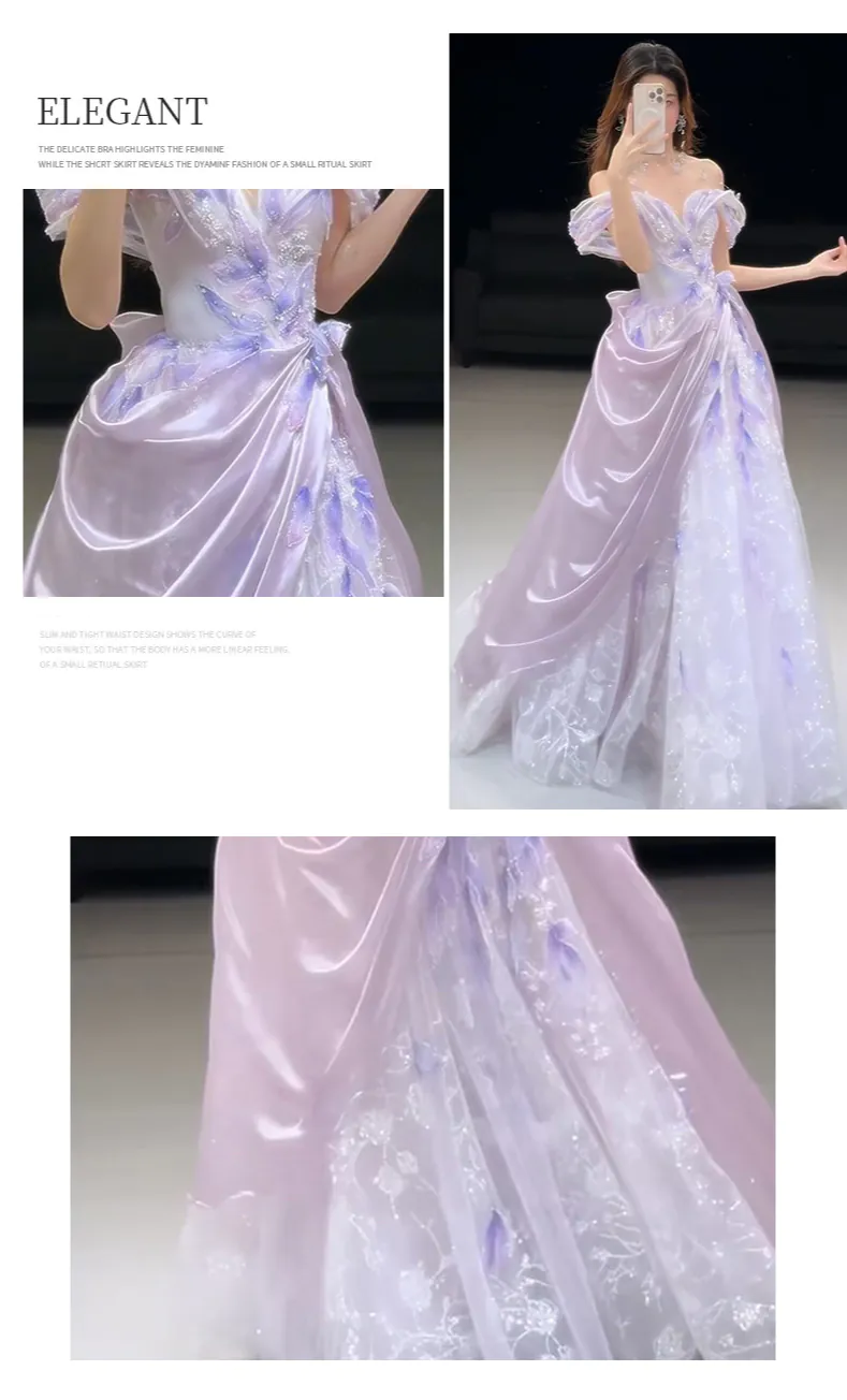 Ethereal-Lavender-Sweetheart-Neckline-Off-Shoulder-Tulle-Satin-Ball-Gown07