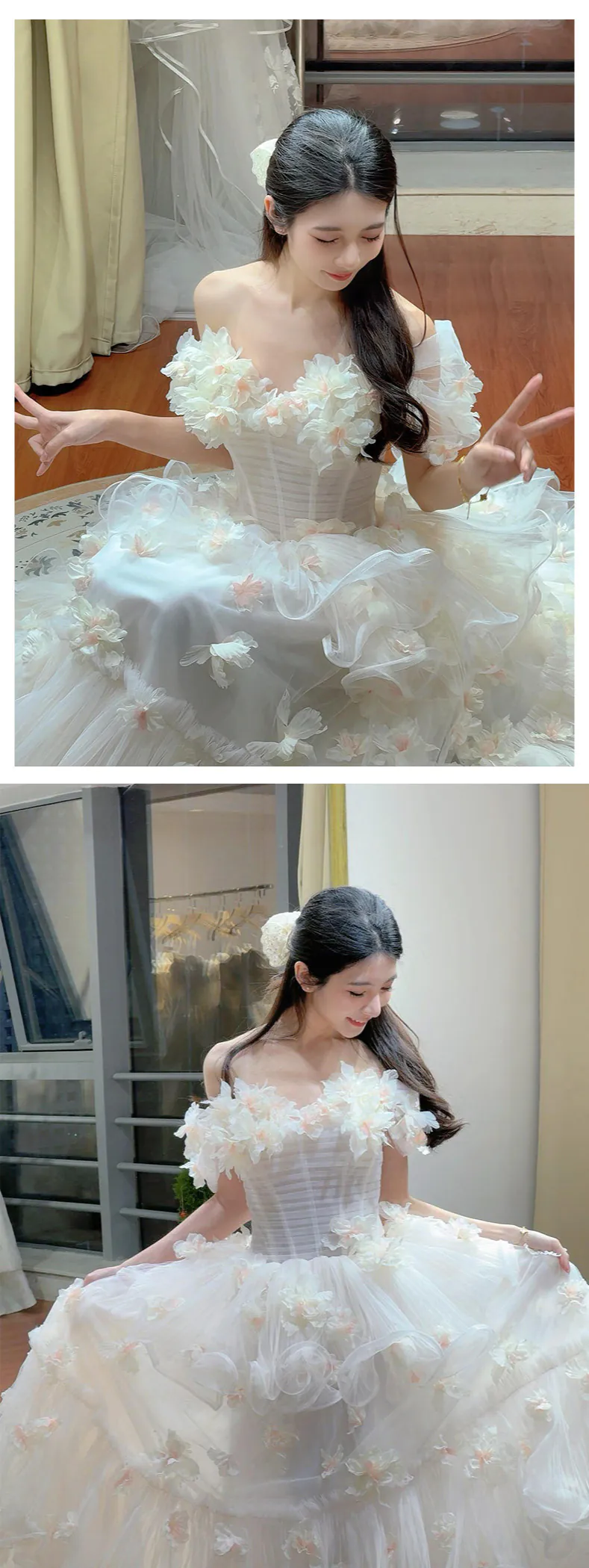 Fairy-Princess-Off-Shoulder-Soft-Tulle-Tiered-Cake-Skirt-3D-Floral-Formal-Dress11