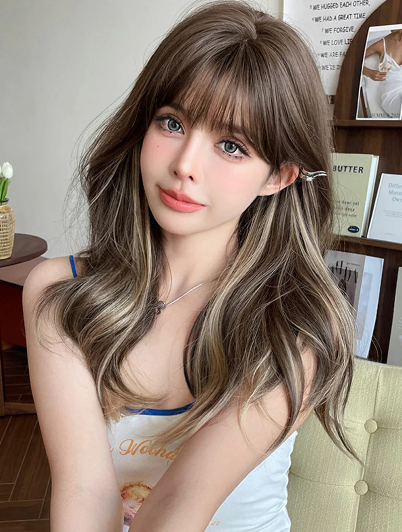 Fashion Gradient Synthetic Hair Wavy Wig for Daily Use Date Wedding03