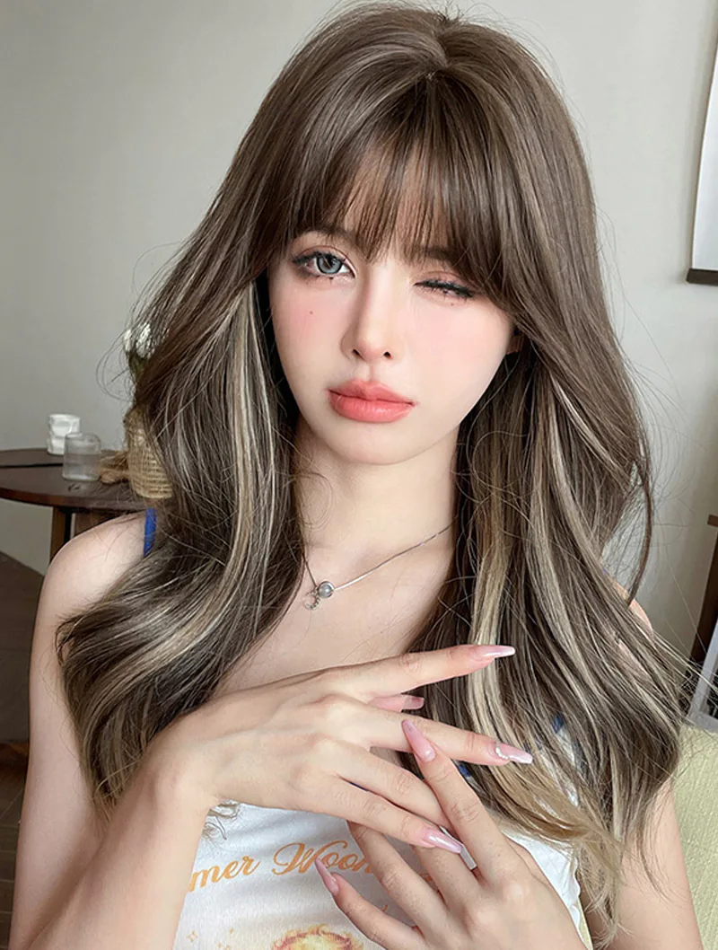 Fashion Gradient Synthetic Hair Wavy Wig for Daily Use Date Wedding01