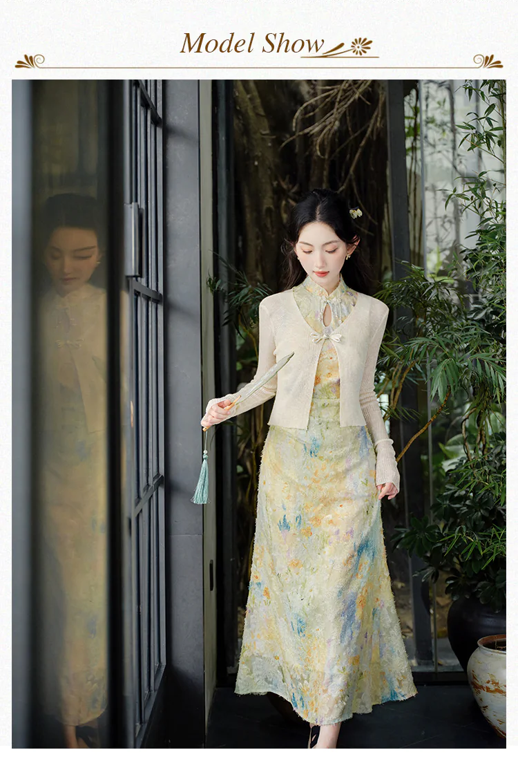 Grace-Yellow-Burn-out-Floral-Slim-Fit-Dress-with-Long-Sleeve-Cardigan-Set09