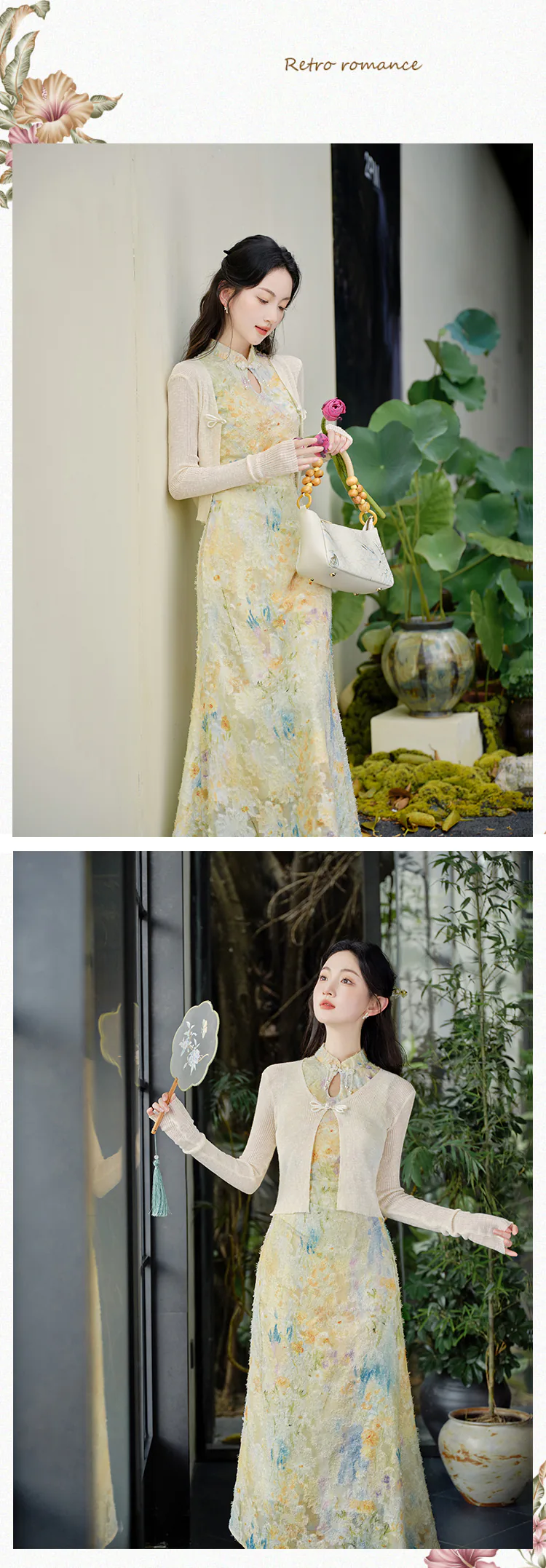 Grace-Yellow-Burn-out-Floral-Slim-Fit-Dress-with-Long-Sleeve-Cardigan-Set12
