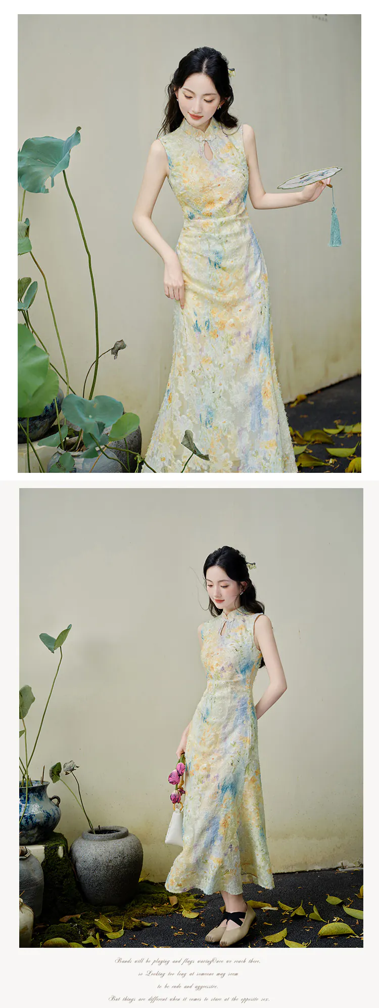 Grace-Yellow-Burn-out-Floral-Slim-Fit-Dress-with-Long-Sleeve-Cardigan-Set14