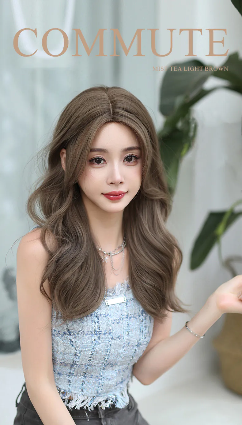 Ladies-Synthetic-Natural-Center-Part-Light-Brown-Long-Wavy-Hair-Wig06