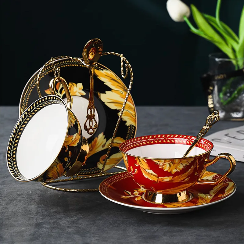 Luxury Fine Bone China Afternoon Tea Coffee Cup Set Ceramic Teaware02
