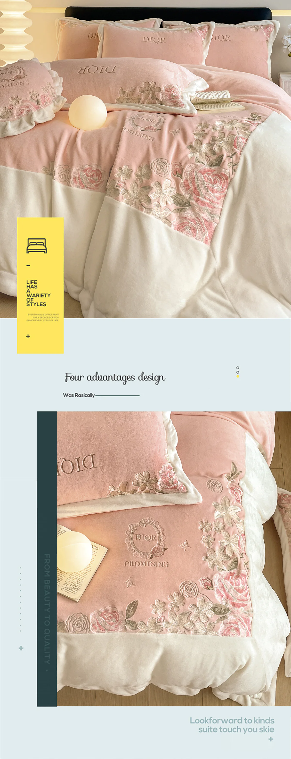 Milk-Velvet-Floral-Embroidery-Duvet-Cover-Bedding-4Pcs-Set13