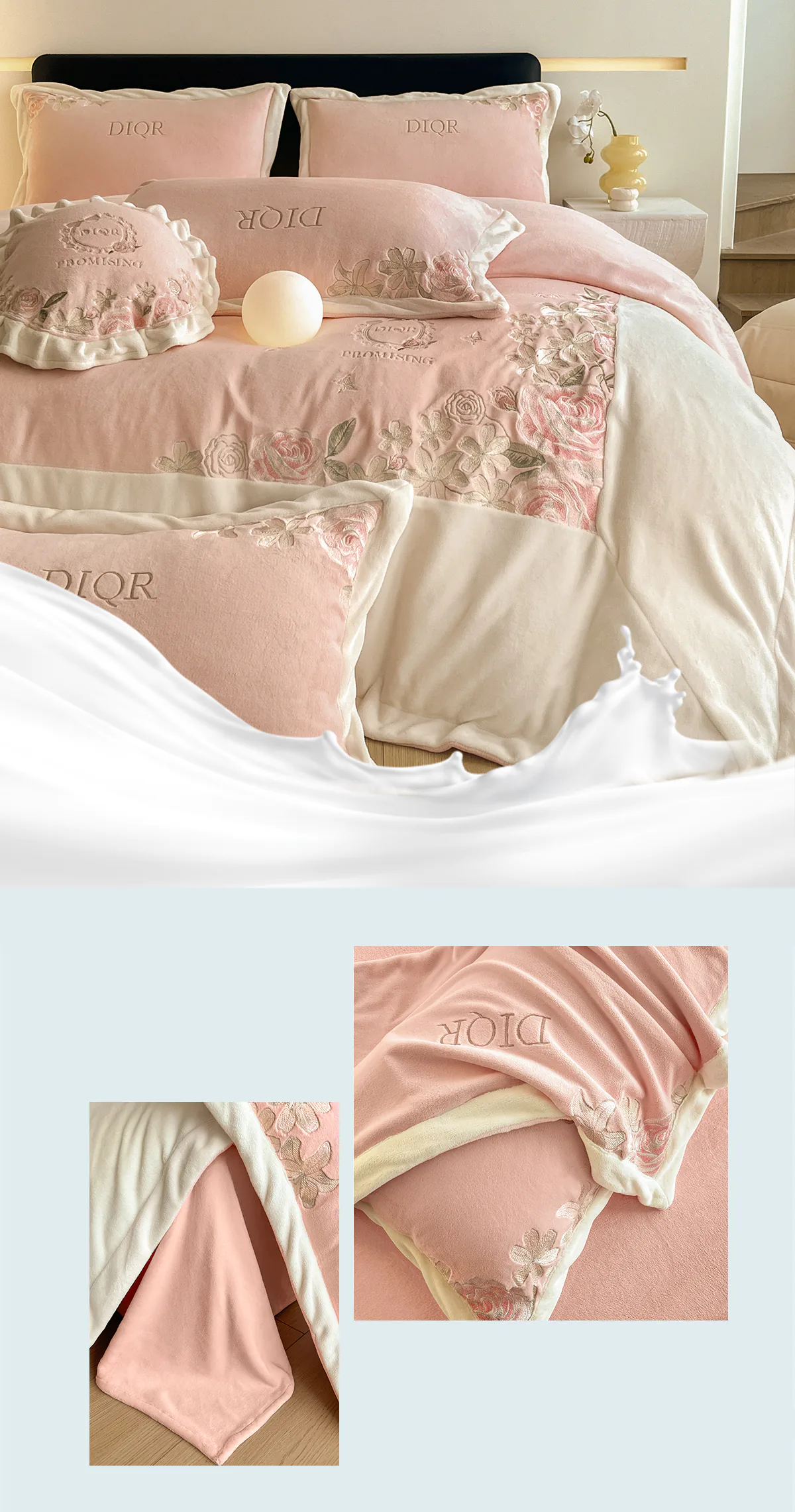 Milk-Velvet-Floral-Embroidery-Duvet-Cover-Bedding-4Pcs-Set14