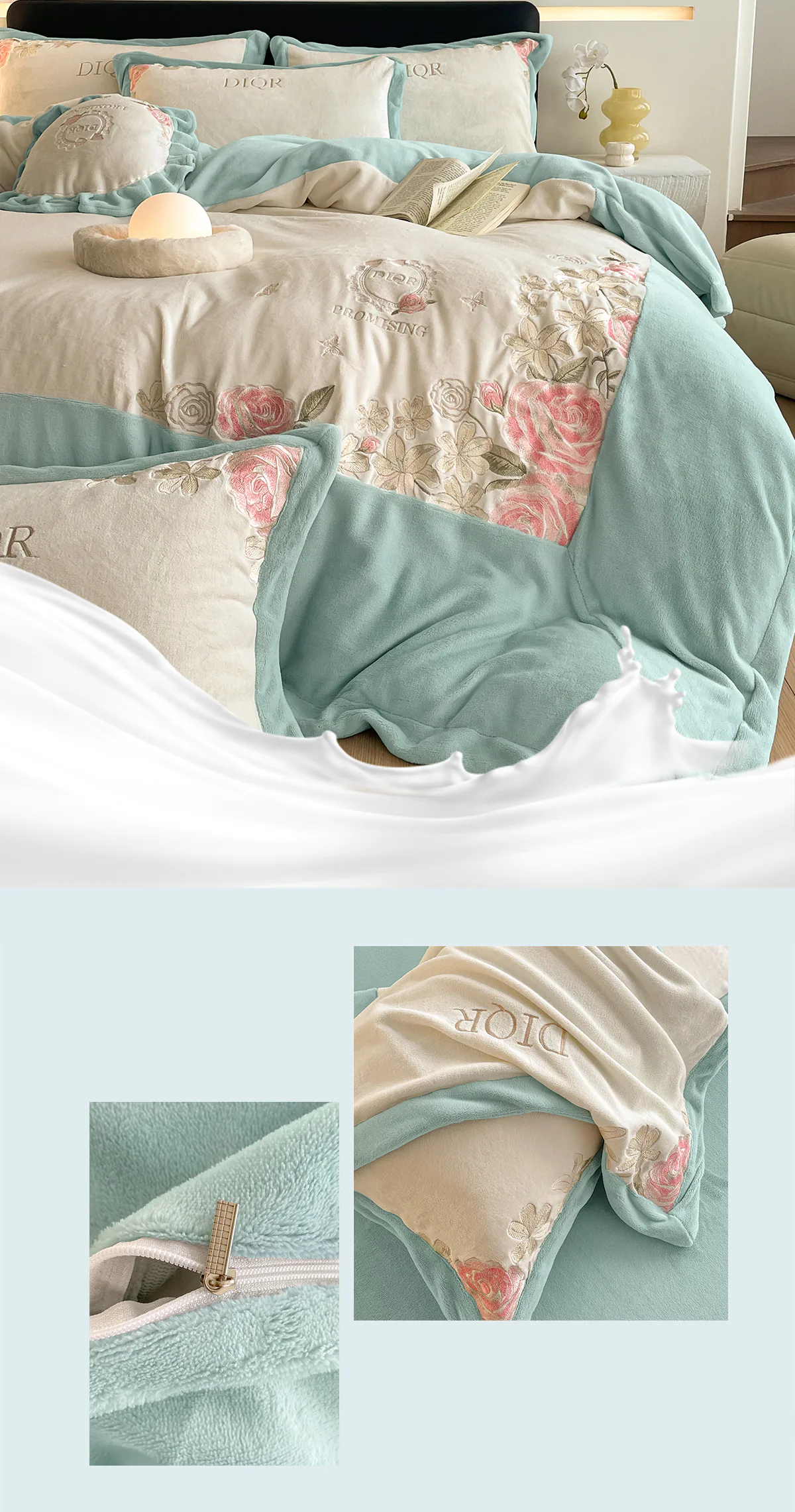Milk-Velvet-Floral-Embroidery-Duvet-Cover-Bedding-4Pcs-Set19