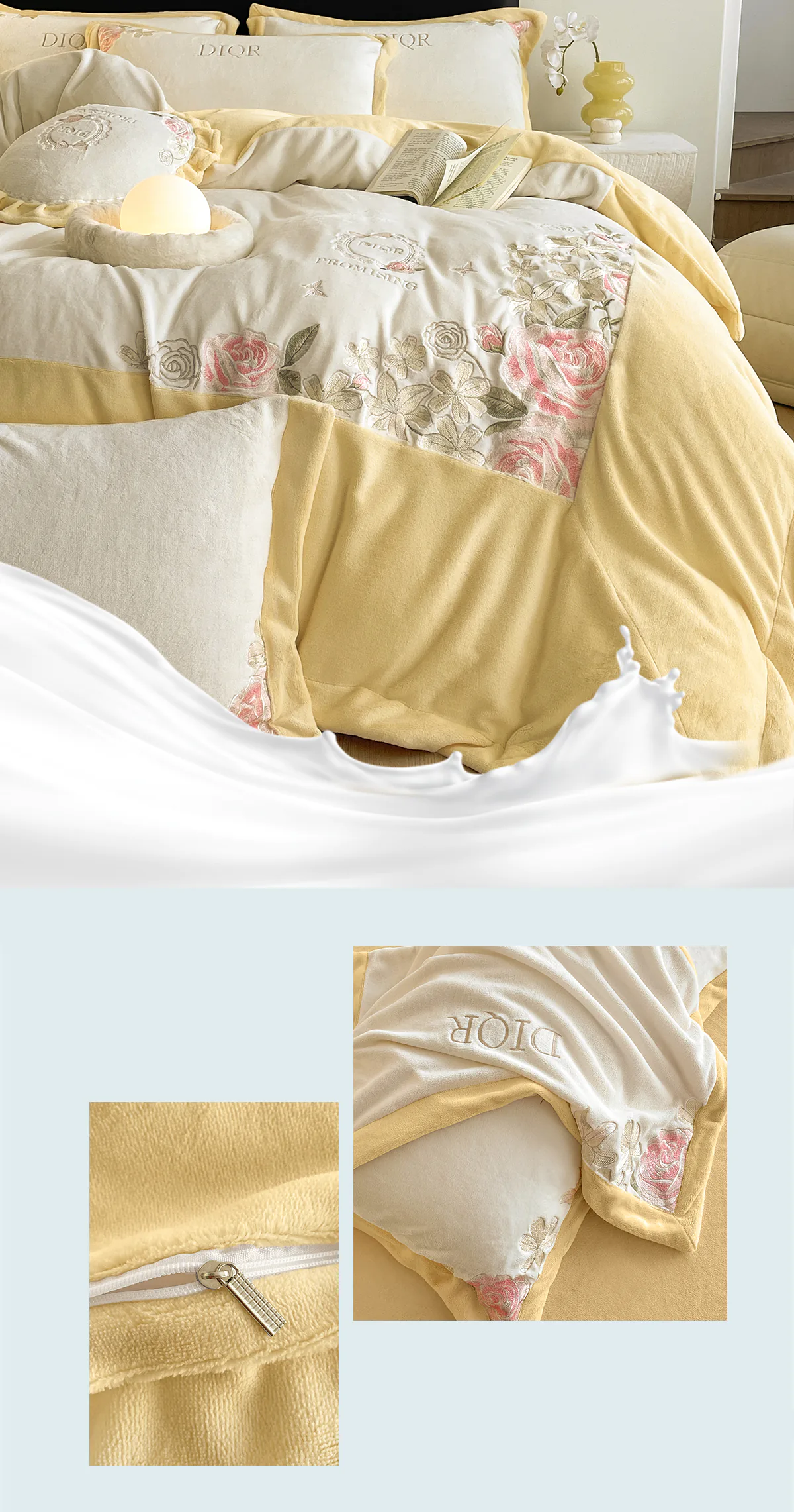 Milk-Velvet-Floral-Embroidery-Duvet-Cover-Bedding-4Pcs-Set24