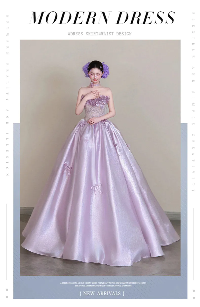 Princess-3D-Floral-Lace-Bodice-Glossy-Satin-Skirt-Lavender-Strapless-Ball-Gown06
