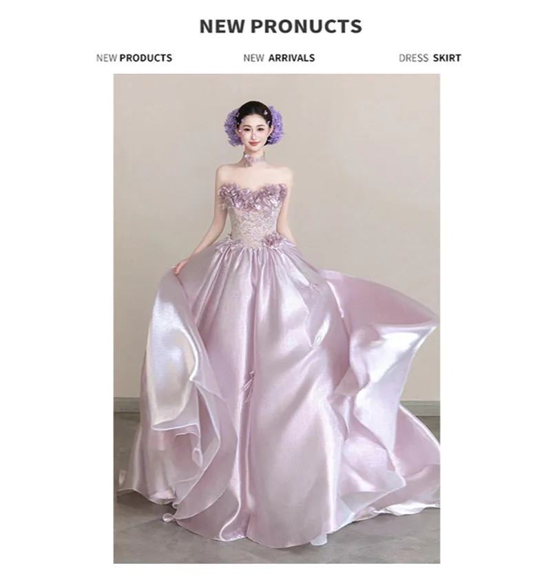 Princess-3D-Floral-Lace-Bodice-Glossy-Satin-Skirt-Lavender-Strapless-Ball-Gown07