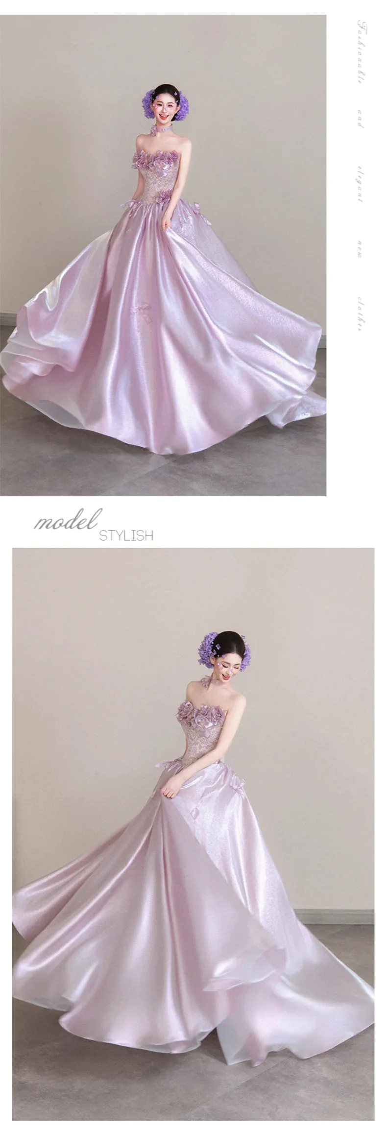 Princess-3D-Floral-Lace-Bodice-Glossy-Satin-Skirt-Lavender-Strapless-Ball-Gown13