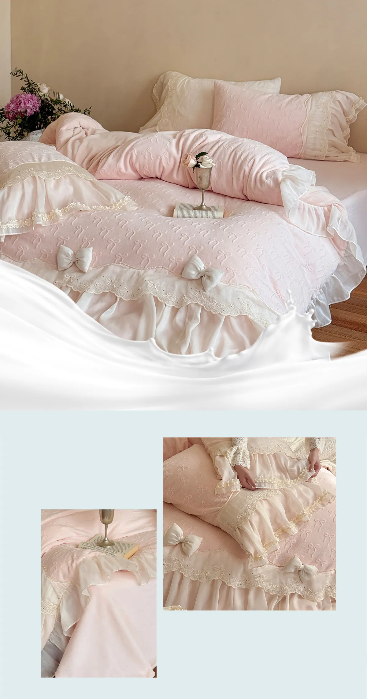 Romantic-High-Weight-Milk-Velvet-Lace-Trim-Warm-Ruffle-Bedding-Set11