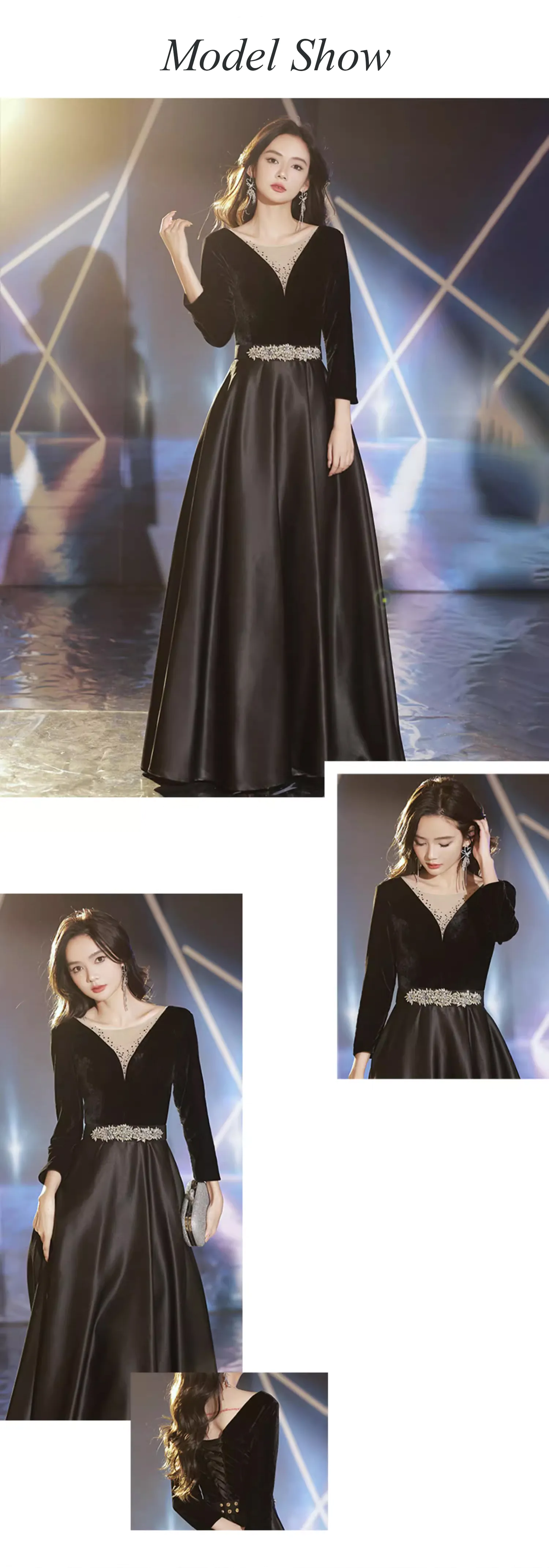 Simple-Black-Velvet-Long-Sleeve-Party-Formal-Dress-Evening-Gowns08