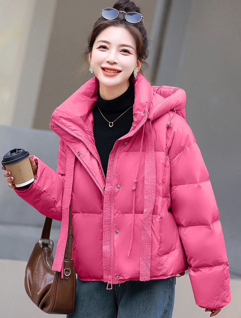 Stylish Casual Hooded White Duck Down Puffer Jacket01