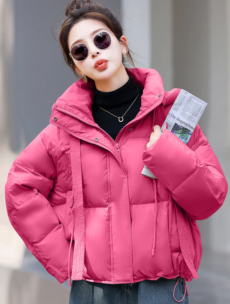 Stylish Casual Hooded White Duck Down Puffer Jacket02