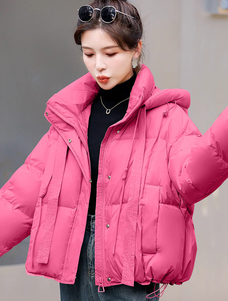 Stylish Casual Hooded White Duck Down Puffer Jacket03