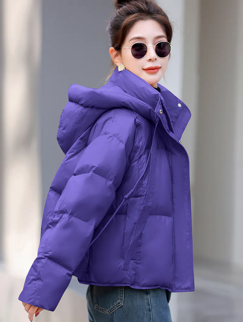 Stylish Casual Hooded White Duck Down Puffer Jacket01