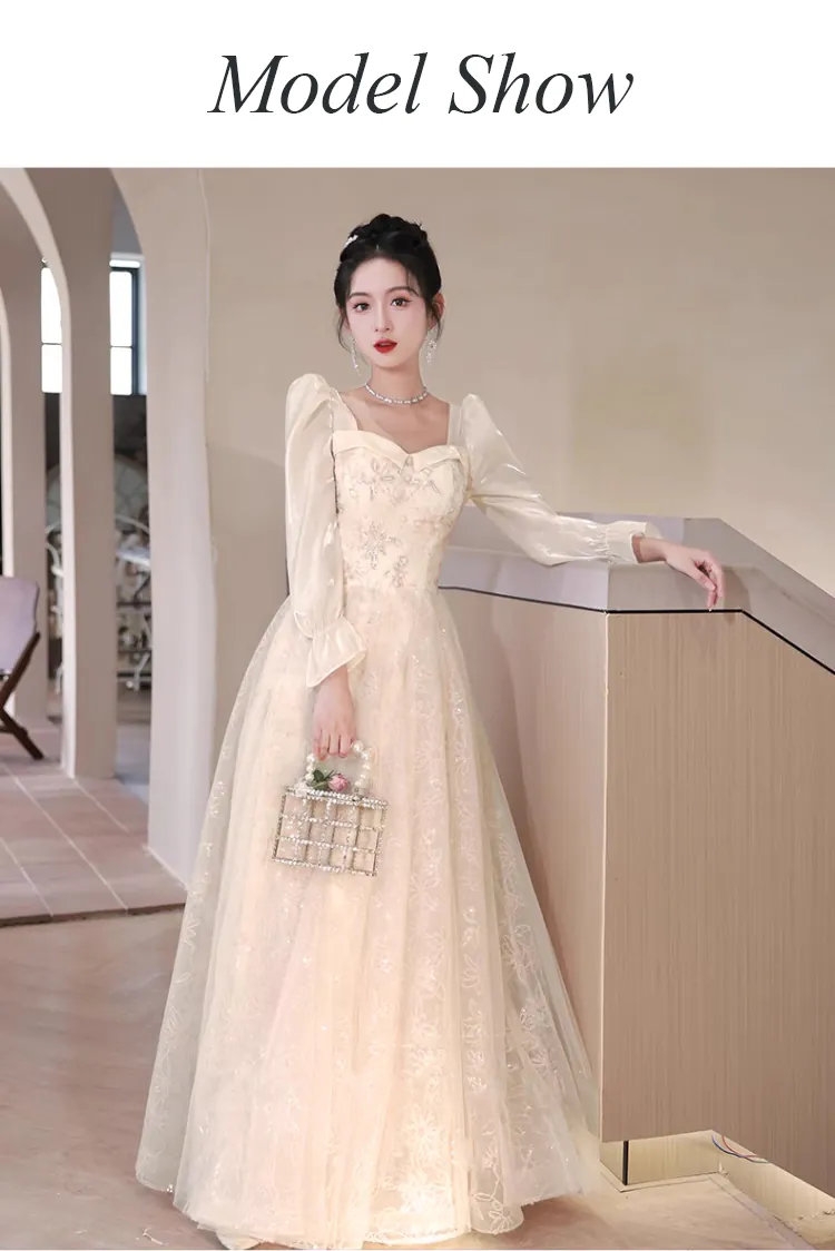 Sweet-Champagne-Delicate-Floral-Patterns-Long-Sleeve-Evening-Dress10