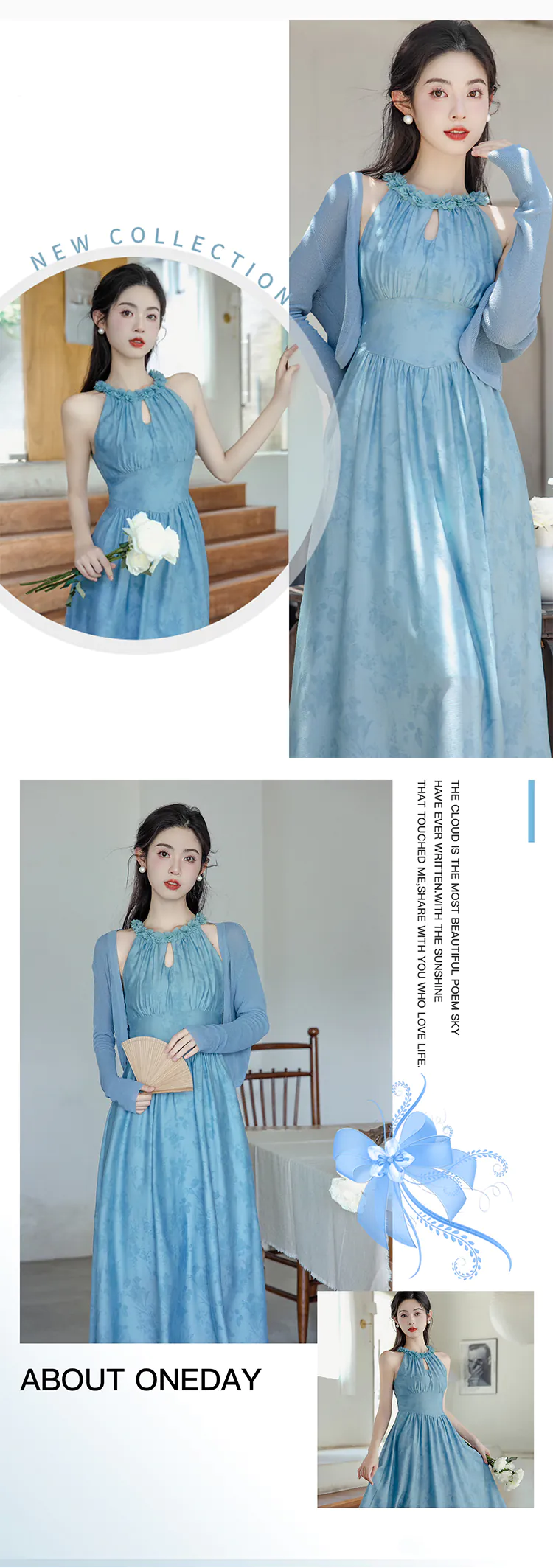 Sweet-Soft-Blue-Flower-Printed-Chiffon-Casual-Dress-with-Cardigan-Set10