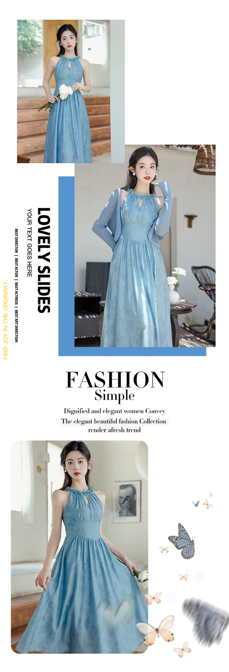 Sweet-Soft-Blue-Flower-Printed-Chiffon-Casual-Dress-with-Cardigan-Set11