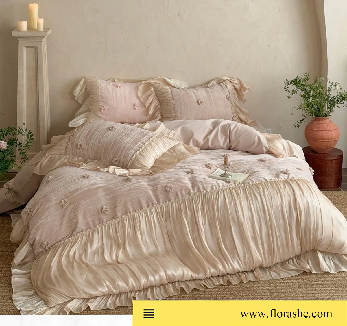 Ultra-Soft-French-Style-Brushed-Cotton-Organza-Flower-Bedding-Set20