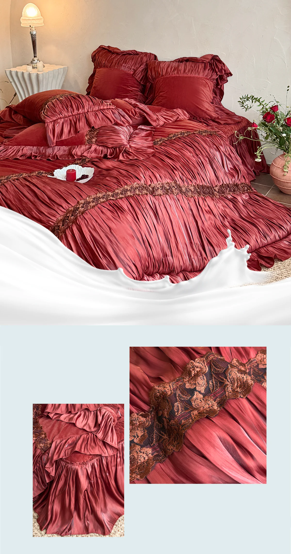 Vintage-French-Royal-Style-Velvet-Ruffle-Edge-Pleated-Duvet-Cover-Set13