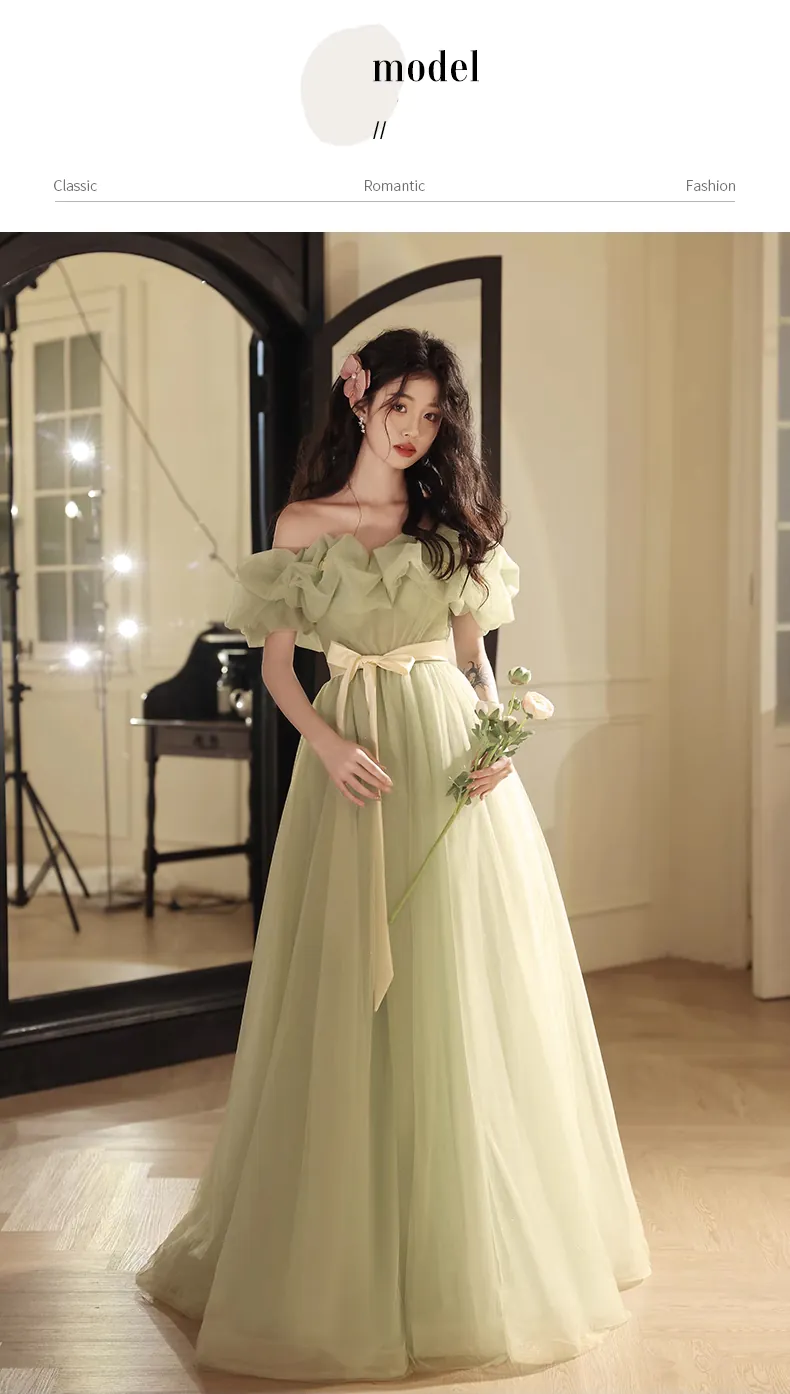 A-Line-Off-the-Shoulder-Soft-Green-Tulle-Formal-Prom-Dress-Evening-Gown10