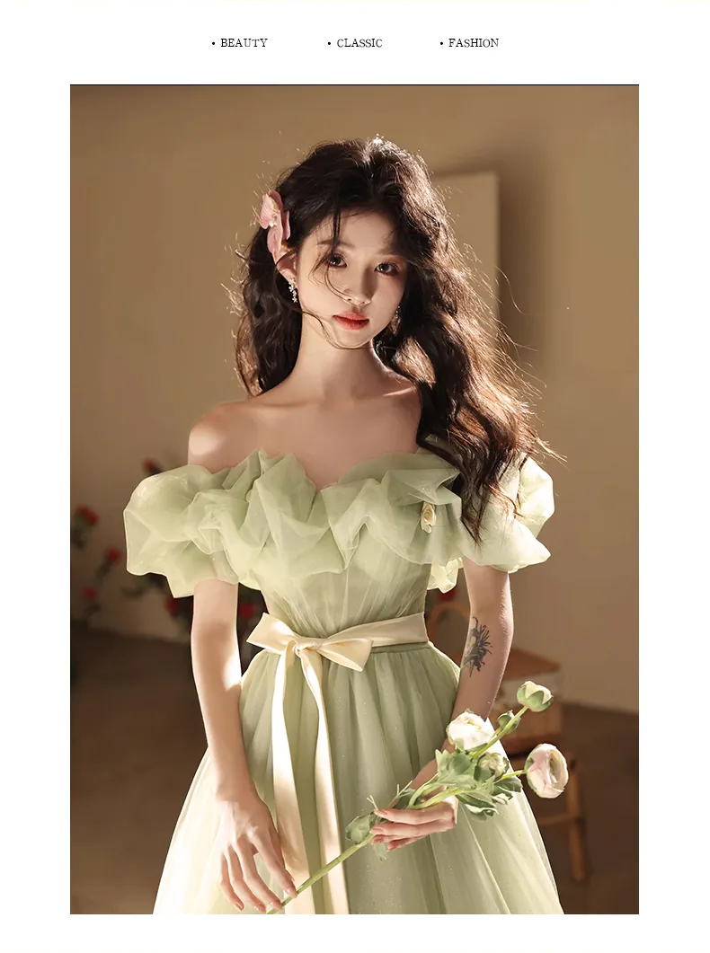 A-Line-Off-the-Shoulder-Soft-Green-Tulle-Formal-Prom-Dress-Evening-Gown11