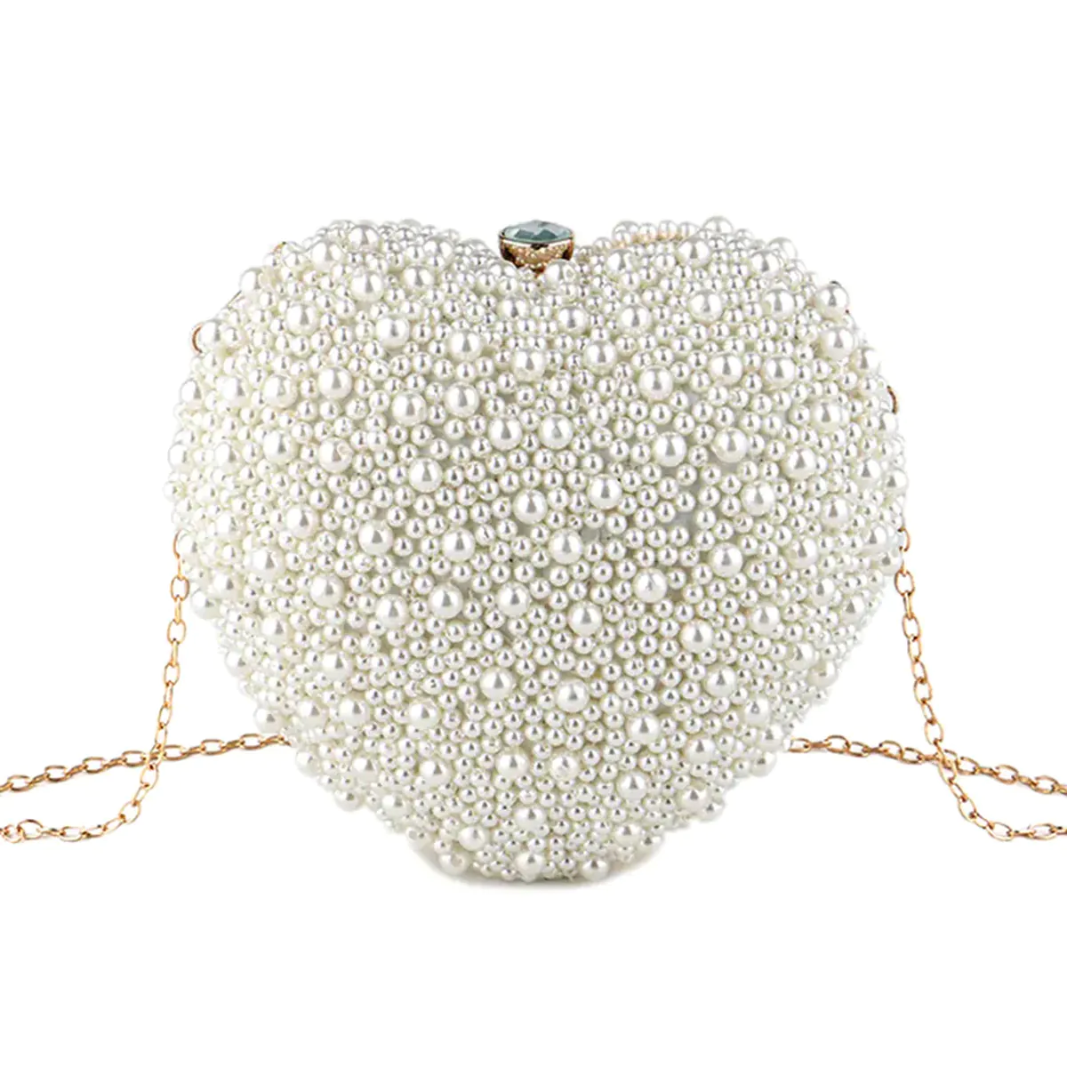 Elegant Heart Shape Pearl Evening Handbag for Party Prom Banquet01