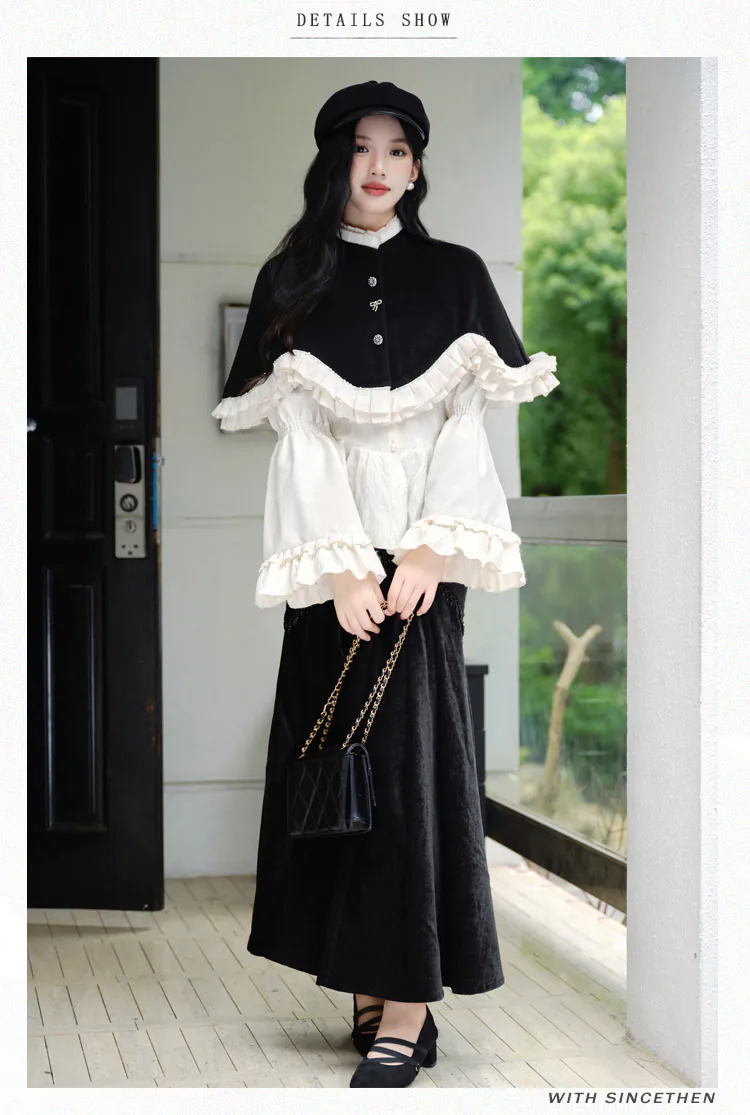 Elegant-Woolen-Cape-with-Mermaid-Midi-Skirt-and-Shirt-3-Pcs-Casual-Suit09