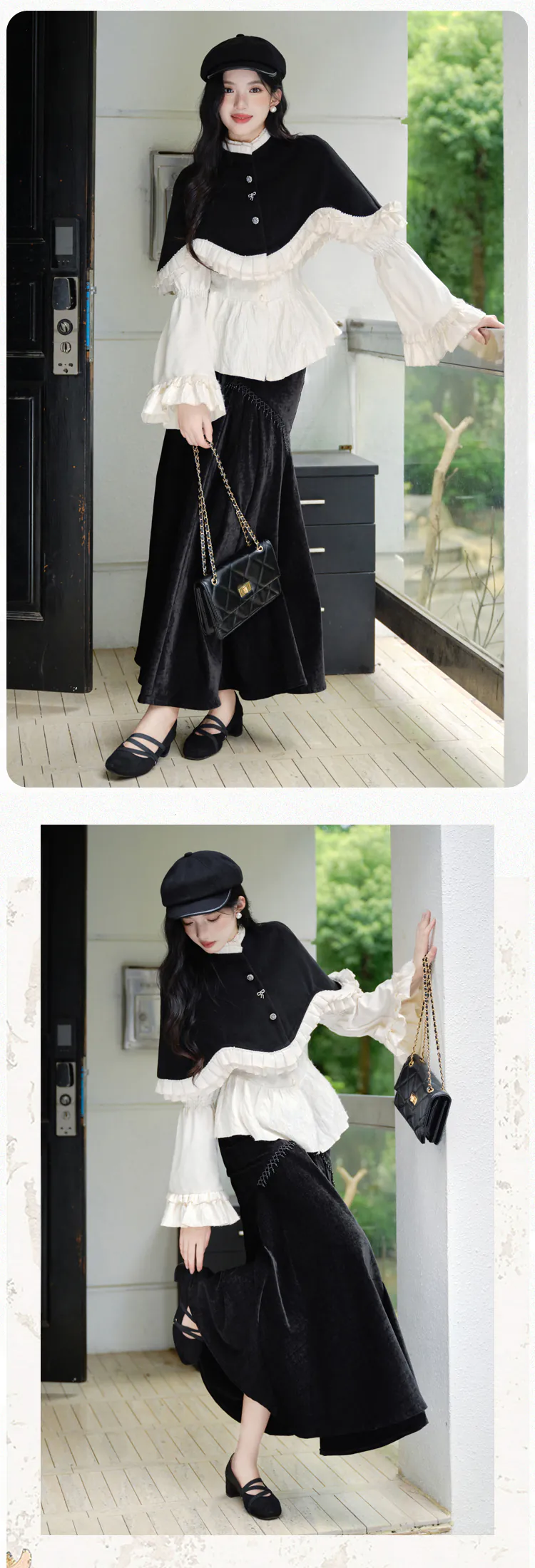 Elegant-Woolen-Cape-with-Mermaid-Midi-Skirt-and-Shirt-3-Pcs-Casual-Suit10