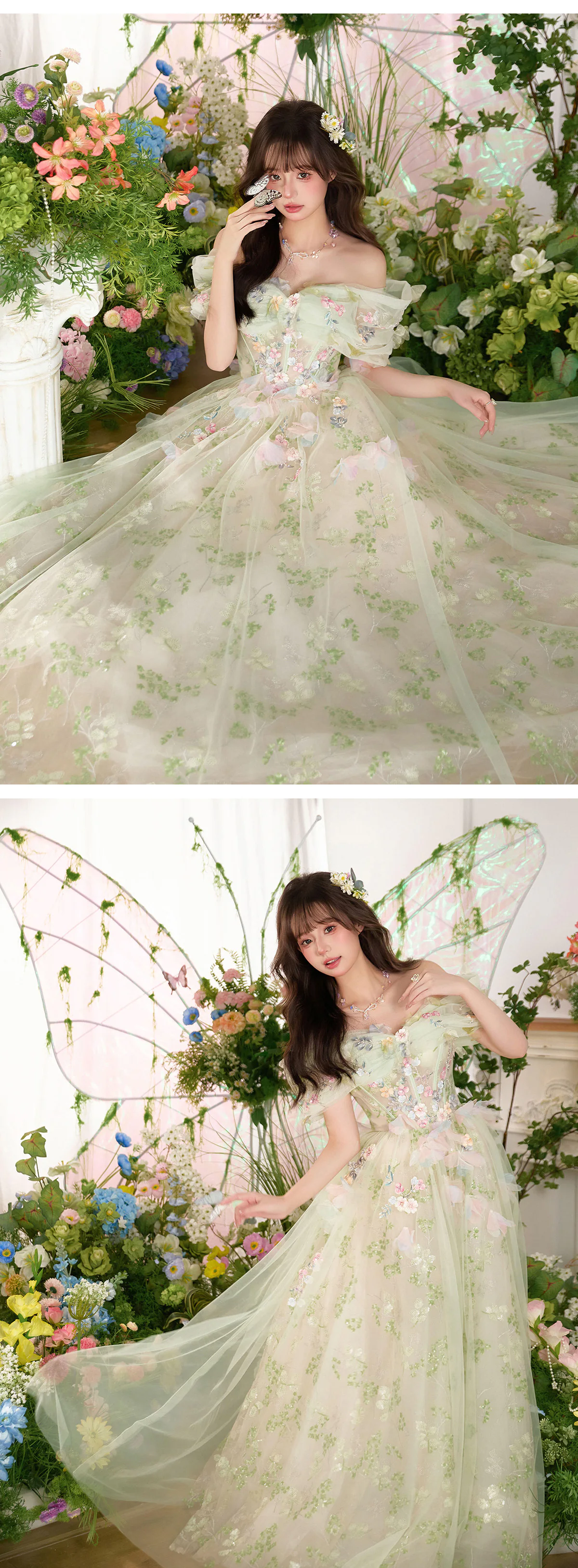 Ethereal-Forest-Green-Off-Shoulder-3D-Floral-Tulle-Garden-Party-Evening-Dress10