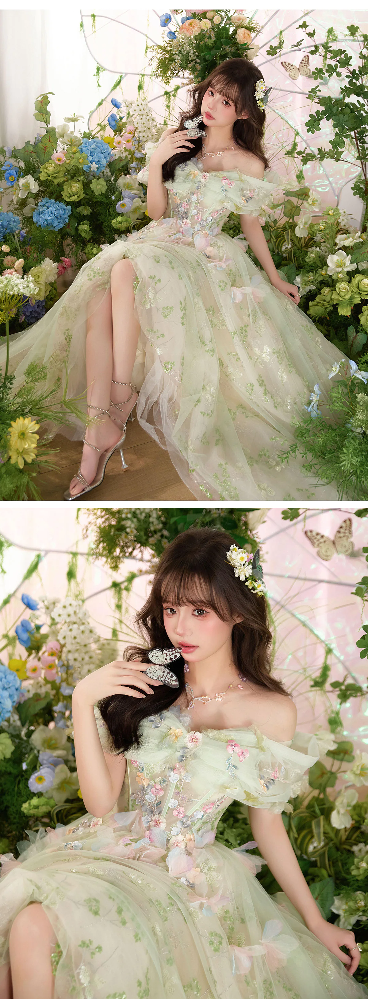 Ethereal-Forest-Green-Off-Shoulder-3D-Floral-Tulle-Garden-Party-Evening-Dress13