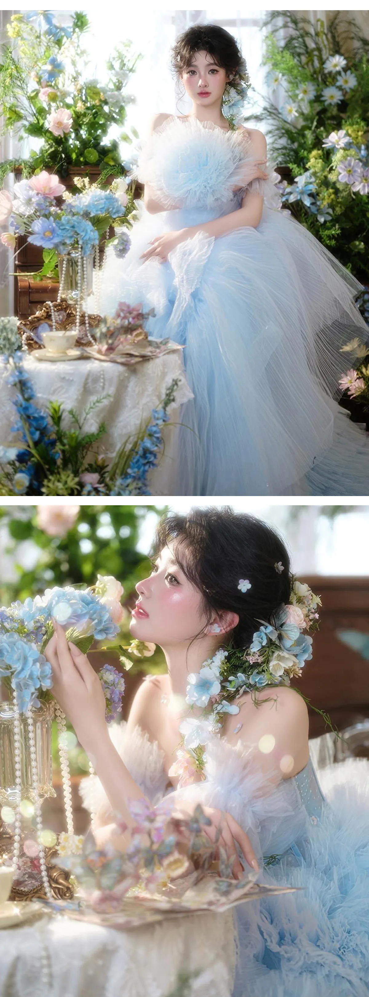 Fairycore-A-Line-Soft-Blue-Pleated-Skirt-Off-Shoulder-Tulle-Evening-Dress10