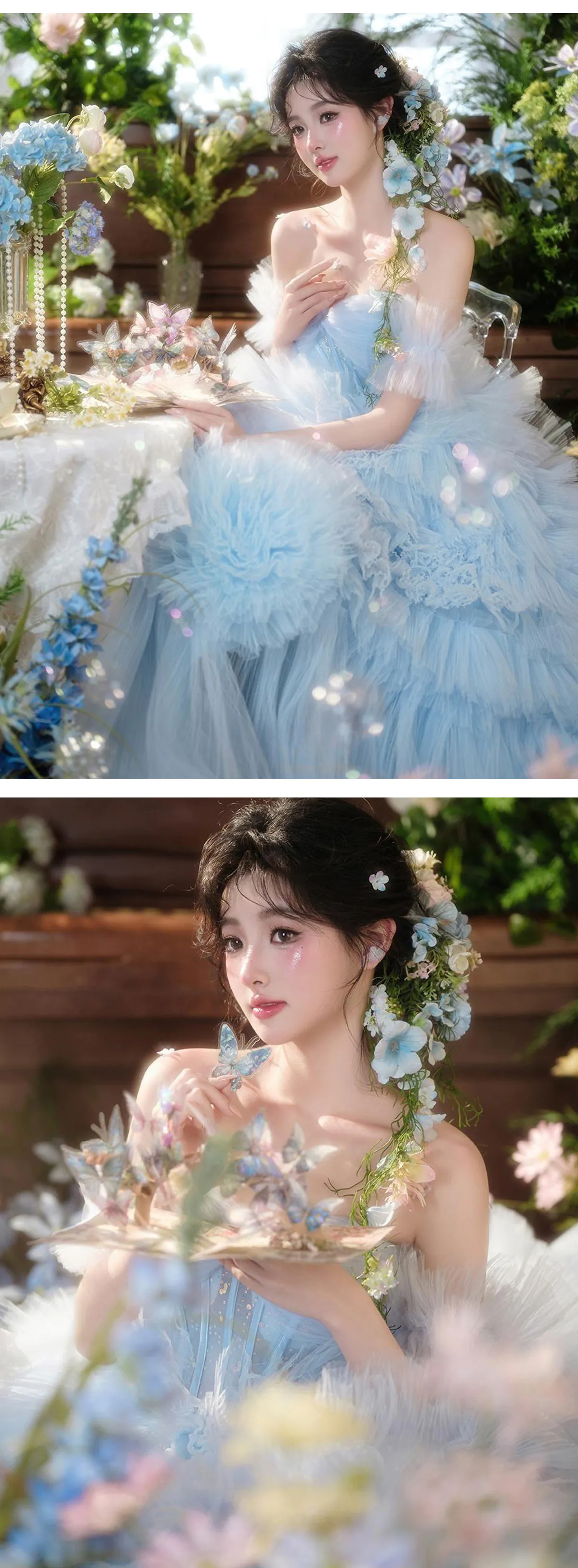 Fairycore-A-Line-Soft-Blue-Pleated-Skirt-Off-Shoulder-Tulle-Evening-Dress11