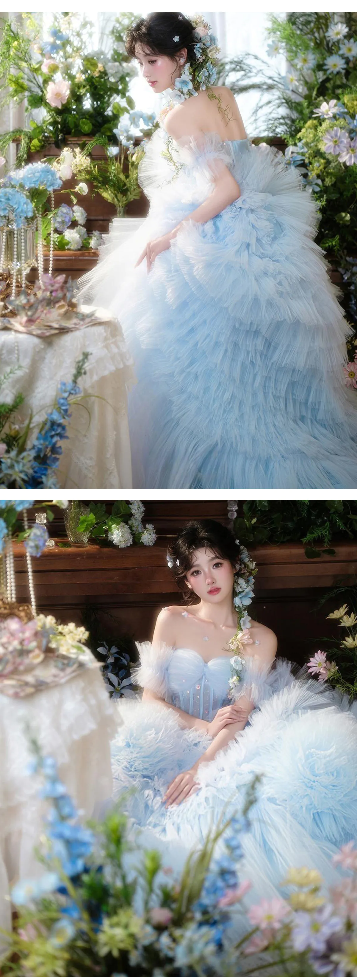 Fairycore-A-Line-Soft-Blue-Pleated-Skirt-Off-Shoulder-Tulle-Evening-Dress12