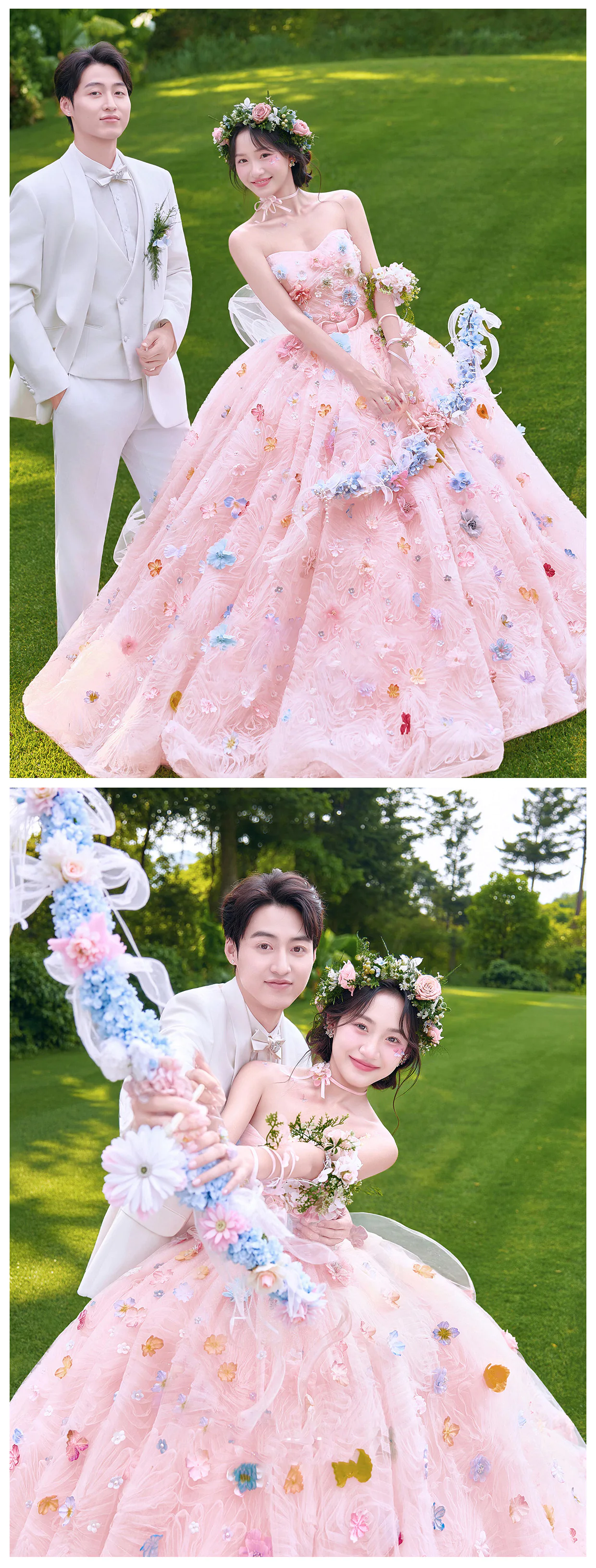 Fairycore-Pink-Sweetheart-Neck-Couture-3D-Floral-Strapless-Tulle-Ball-Gown08
