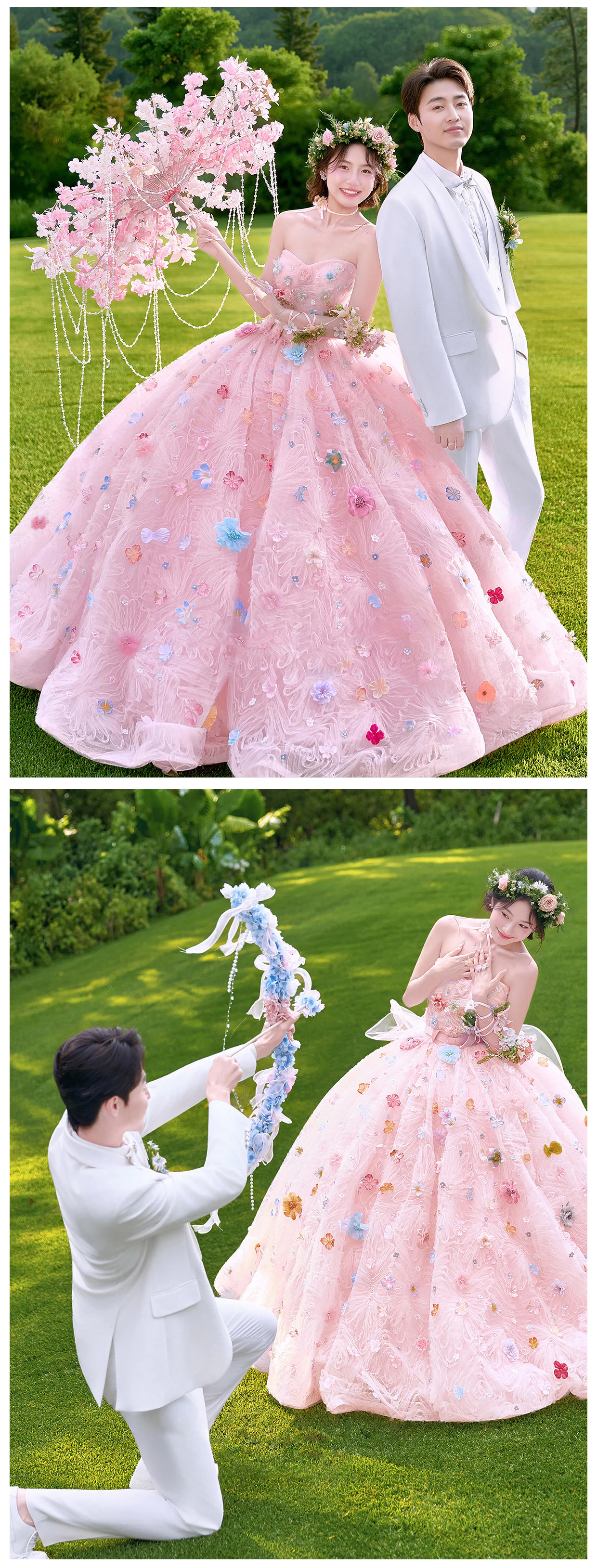 Fairycore-Pink-Sweetheart-Neck-Couture-3D-Floral-Strapless-Tulle-Ball-Gown10