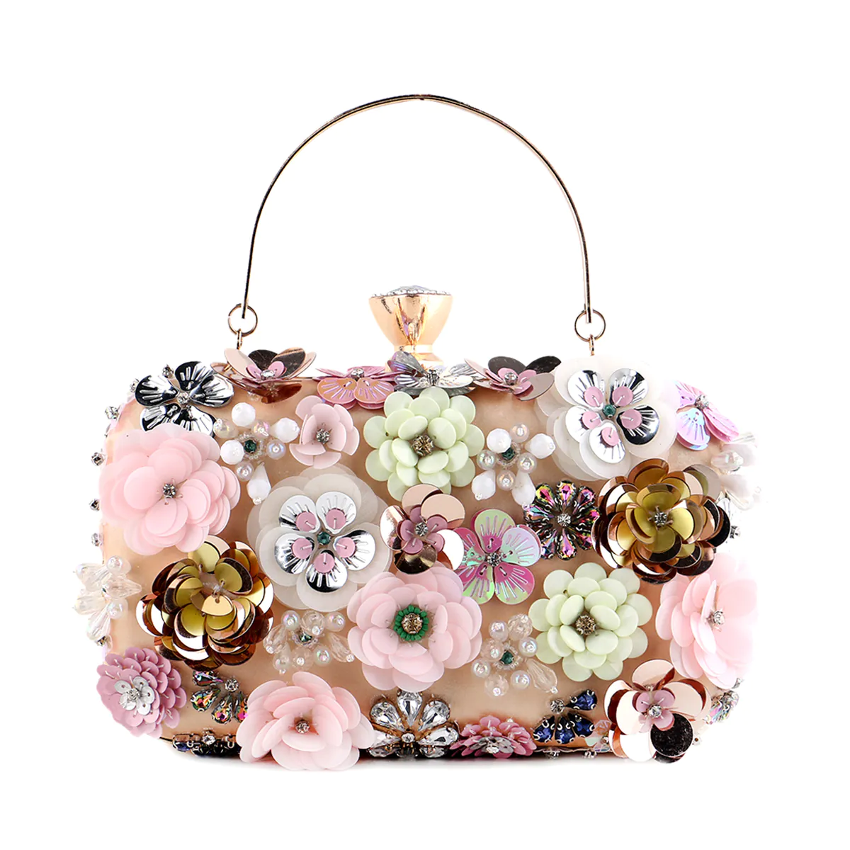 Floral Beaded Evening Bag Clutch Purse Wedding Party Handbag08